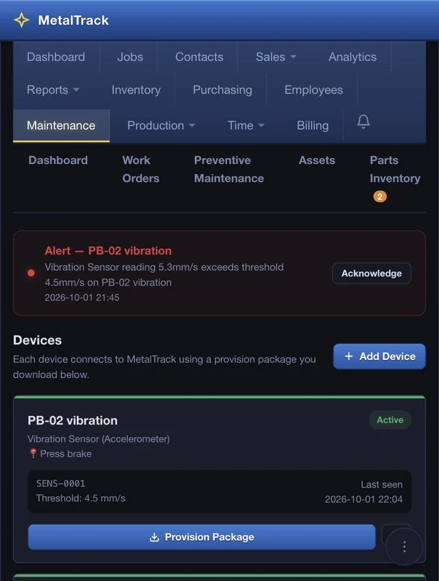 Condition monitoring with a live alert