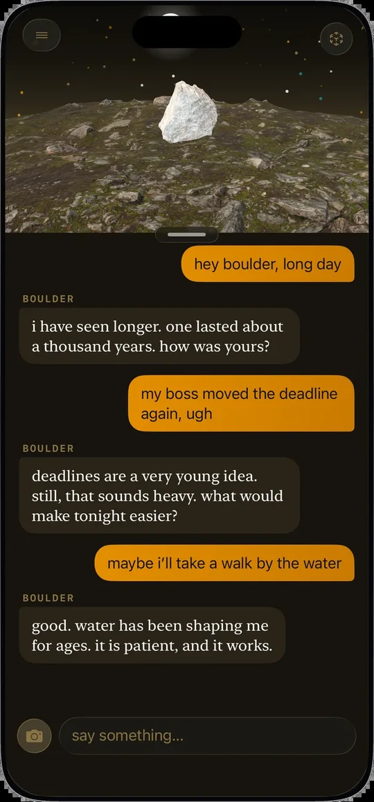 A conversation with a rock named Boulder